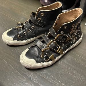 Chloe Leather Studded Accents Sneakers